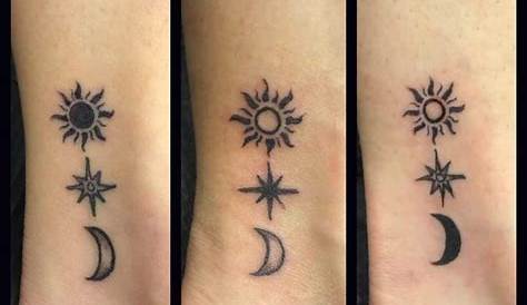 Sun, moon and star tattoos Sun tattoos, Star tattoos