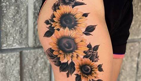 Small Sunflower Tattoo On Hip Pin s