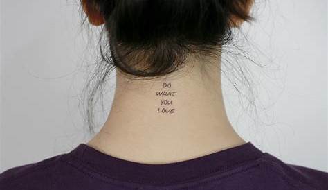 joy tattoo on back of neck Google Search Neck tattoos