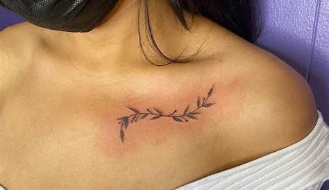 Dainty floral under collarbone Tattoos, Unique tattoos