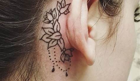 Breathe Behind ear tattoos, Neck tattoos women, Ear tattoo