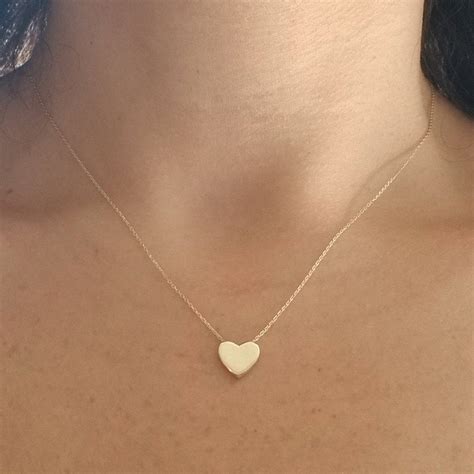 small 14k gold heart necklace