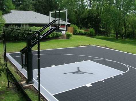 SnapSports Small Backyard Home Basketball Court Landscape Salt