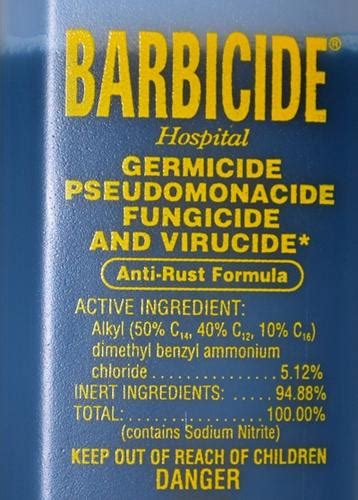 Small Barbicide Label Printable