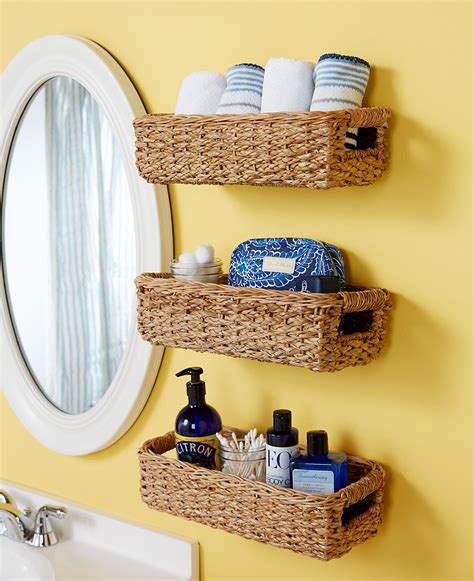 Small Bathroom Shelf With Baskets