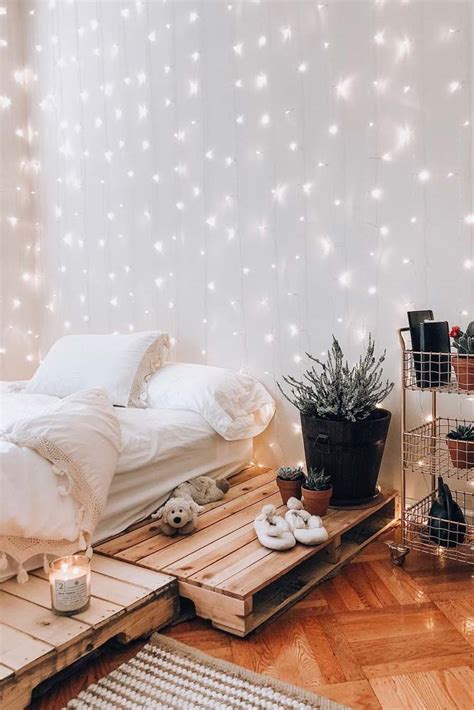 small bedroom string lights