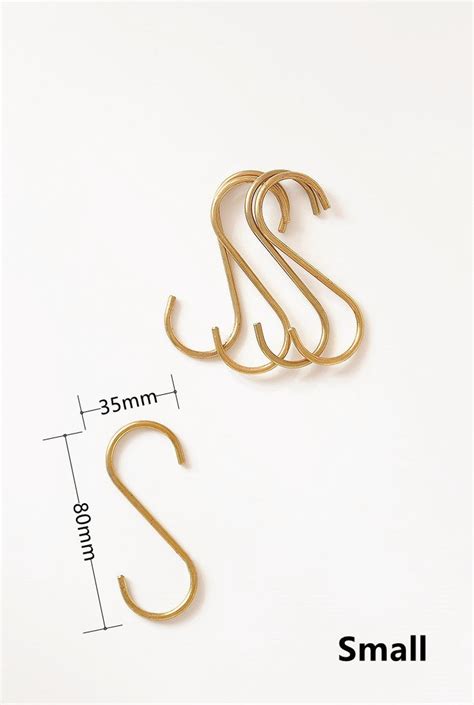 Small Brass S Hooks
