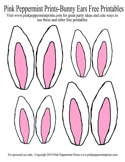 Small Bunny Ear Template Printable