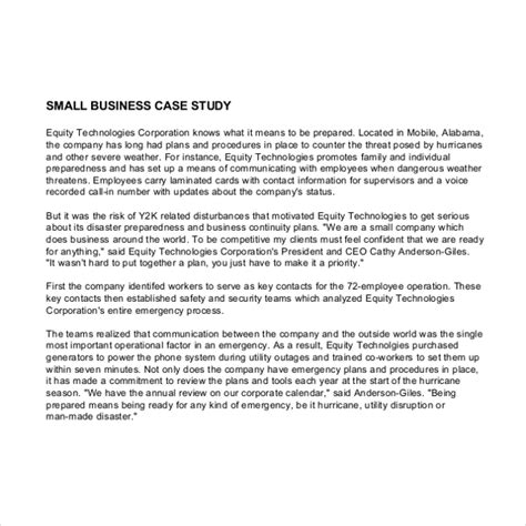 small business case study examples with solutions