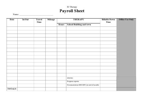 Small Business Payroll Template