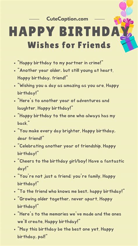 small captions for friends birthday