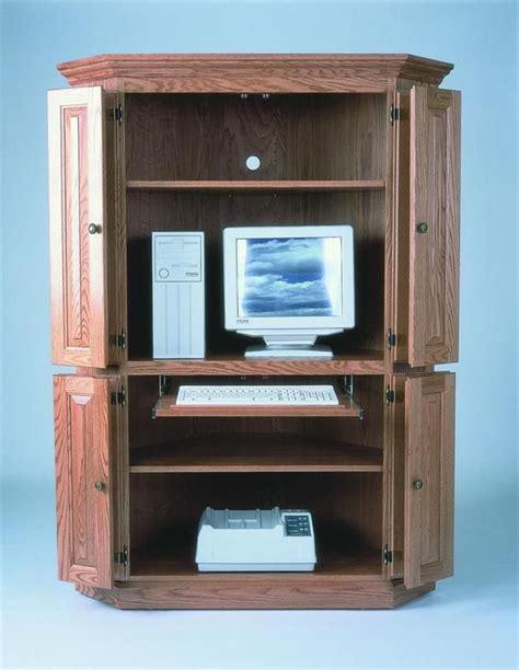 Small Corner Computer Armoire