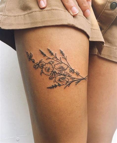 Small Cute Thigh Tattoos