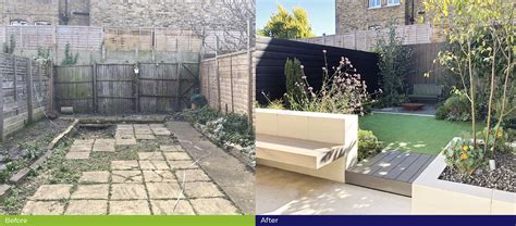 Small front garden transformation using artificial grass to bring this