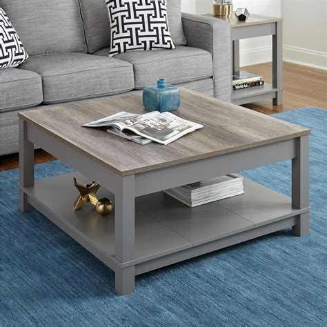 small gray wood coffee table