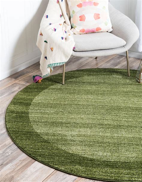 Small Green Round Rugs