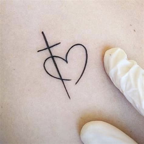 Inspiring Small Heart And Cross Tattoo Designs References