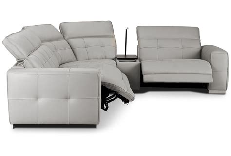 Small Leather Reclining Sectional Sofa