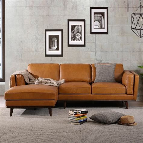 Acorn Brown Leather Reversible Sofa Chaise from Amax Leather Coleman