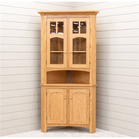 Small Oak Corner Hutch