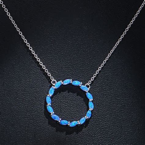 Small Opal Circle Necklace