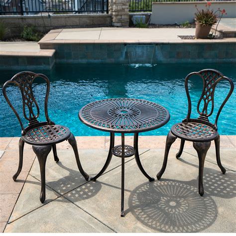 small outdoor bistro table and chair set