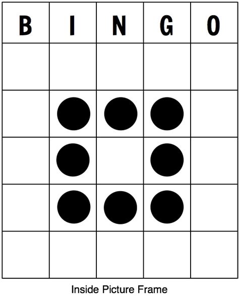 Small Picture Frame Bingo Pattern