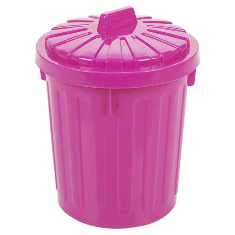 small plastic trash bin with lid