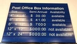 Small Post Office Box Cost