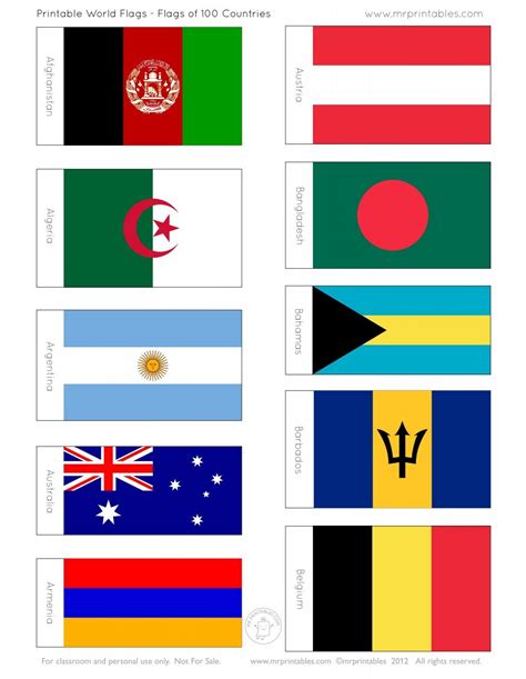 Small Printable Flags Of The World