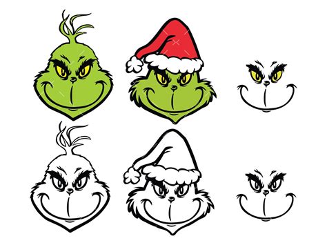 Small Printable Grinch Face Template