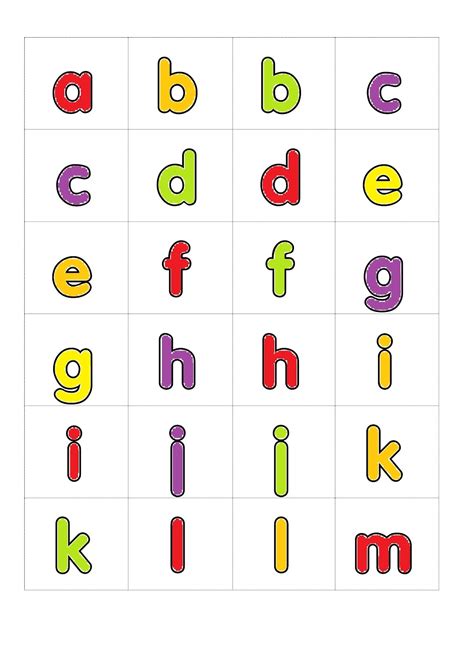 Small Printable Letters Coloured