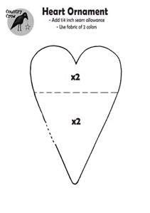 Small Printable Primitive Heart Pattern