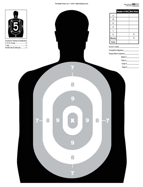Small Printable Silhouette Target