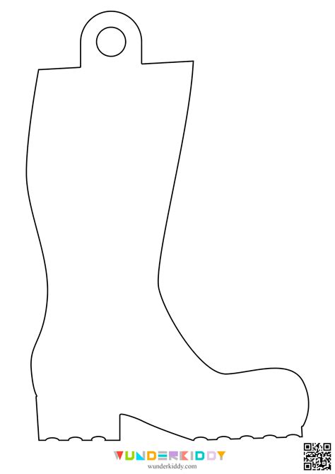 Small Rain Boot Template Printable