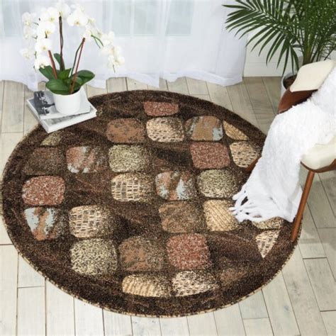 Small Round Brown Rug