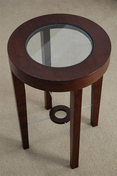 Small Round Glass Topped Side Table