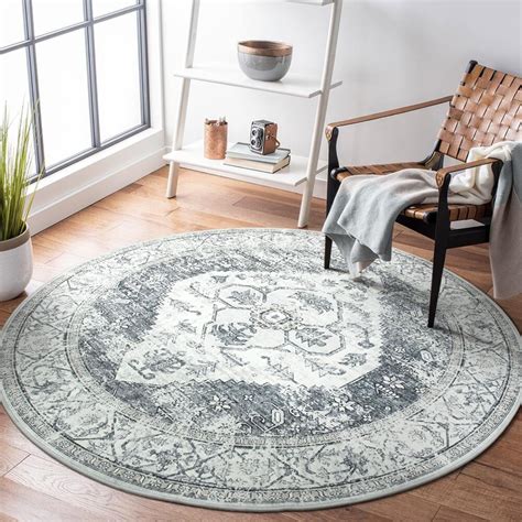Small Round Rug Gray
