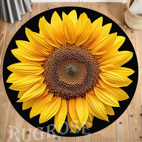Small Round Sunflower Rug