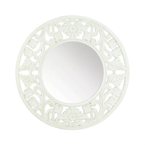 Small Round White Wall Mirror