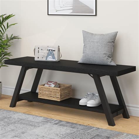 Small Rustic Black Bench