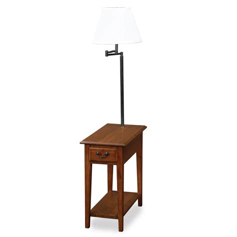 Small Side Table With Lamp Attached