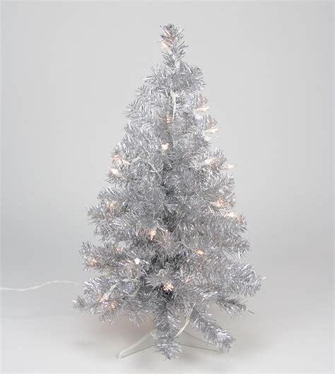 home.furnitureanddecorny.com:small silver christmas tree with lights