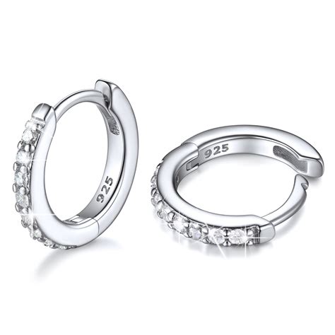 Small Silver Hoop Earrings Set