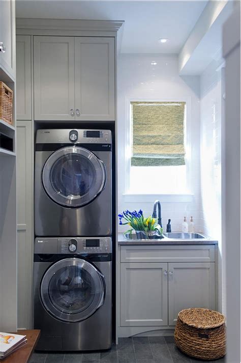 Small Stacked Laundry Room