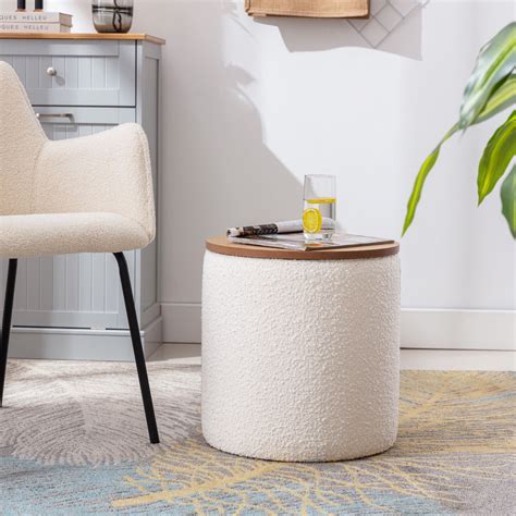 Small Storage Ottoman With Tray