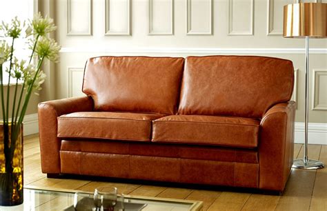 Small Tan Leather Sofa Bed
