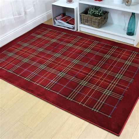small tartan floor rugs