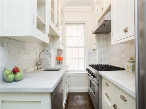 Small White Galley Kitchen