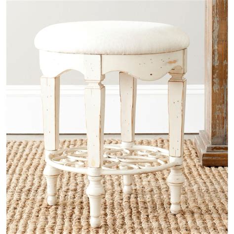 Small White Stool For Vanity